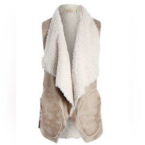 BYLYSE SUEDE SHERPA VEST SZ M